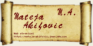 Mateja Akifović vizit kartica